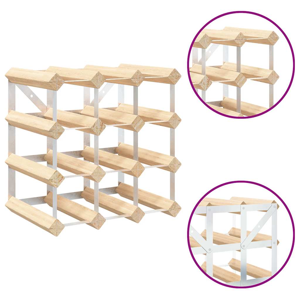 Suport sticle de vin pentru 12 sticle, lemn masiv de pin GartenMobel Dekor