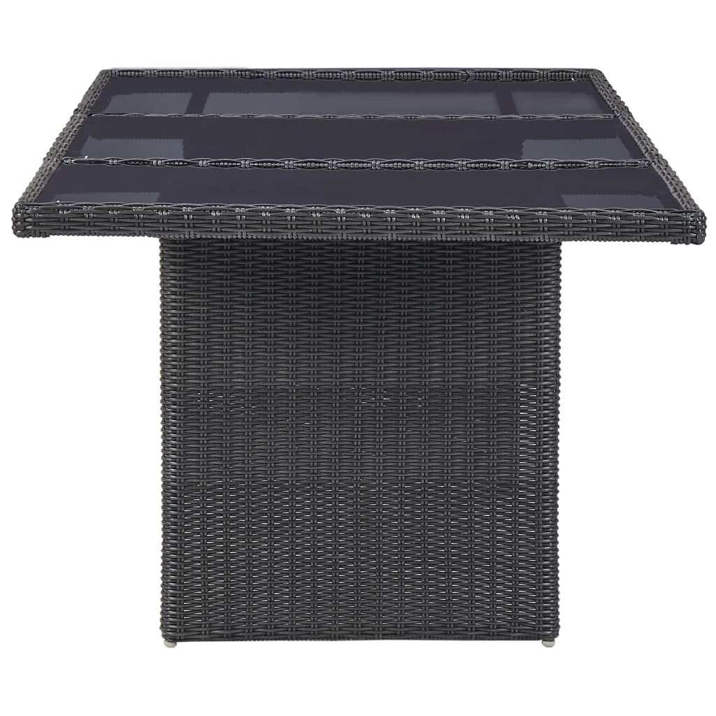Set mobilier de exterior, 7 piese, negru, poliratan GartenMobel Dekor