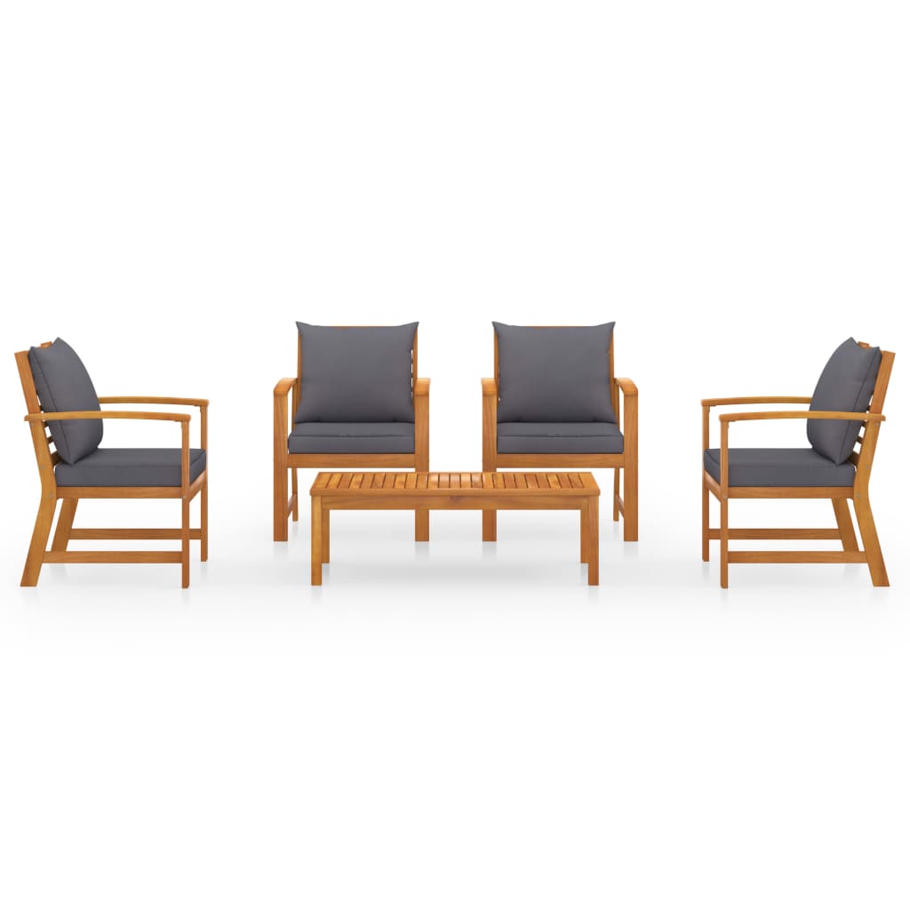 Set mobilier de grădină cu perne, 5 piese, lemn masiv acacia GartenMobel Dekor