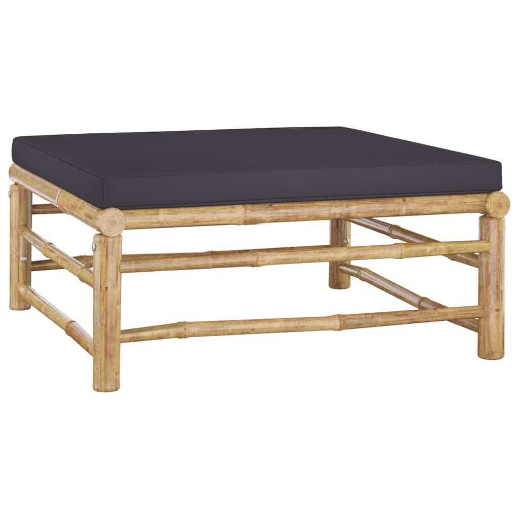 Set mobilier de grădină cu perne gri închis, 6 piese, bambus GartenMobel Dekor