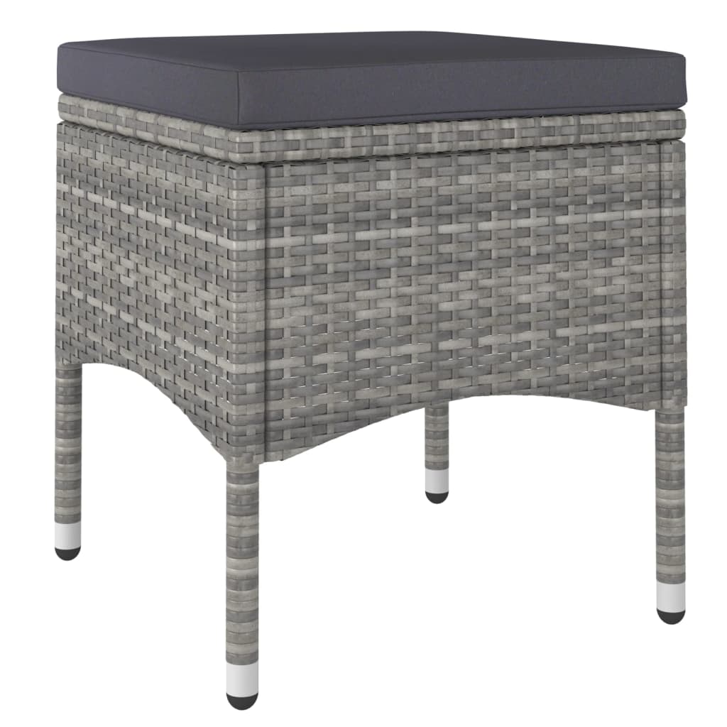 Set mobilier bistro grădină 5 piese gri poliratan/lemn acacia GartenMobel Dekor