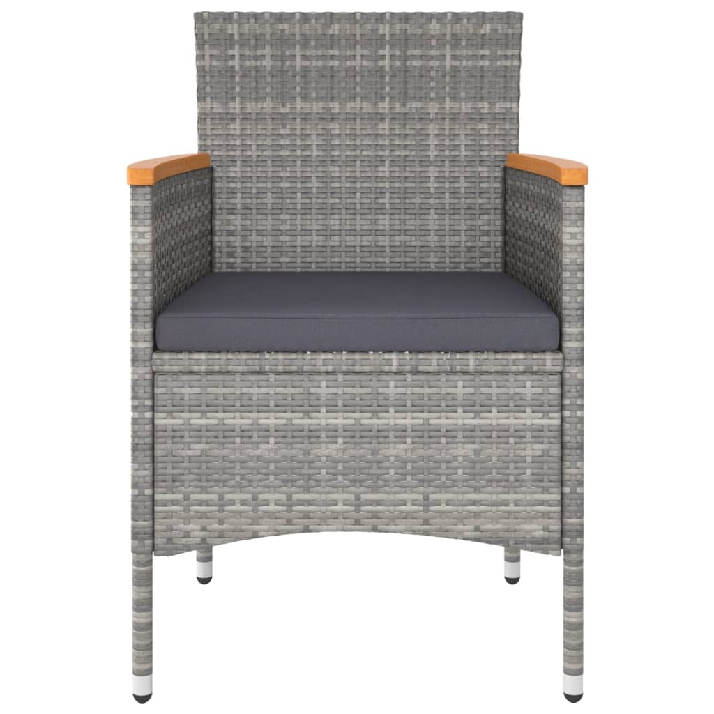 Set mobilier bistro grădină 5 piese gri poliratan/lemn acacia GartenMobel Dekor