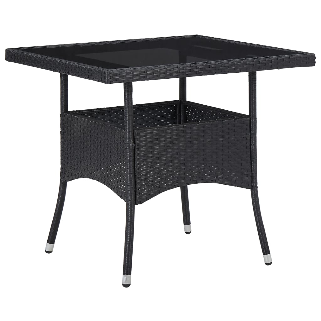 Set mobilier de grădină, 5 piese, negru, poliratan GartenMobel Dekor