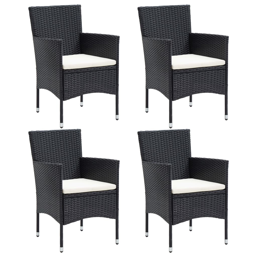Set mobilier de grădină, 5 piese, negru, poliratan GartenMobel Dekor