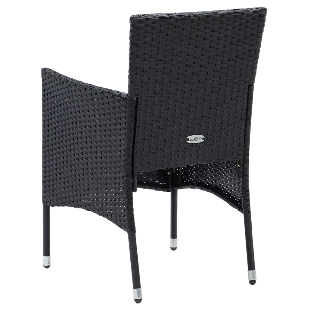 Set mobilier de grădină, 5 piese, negru, poliratan GartenMobel Dekor