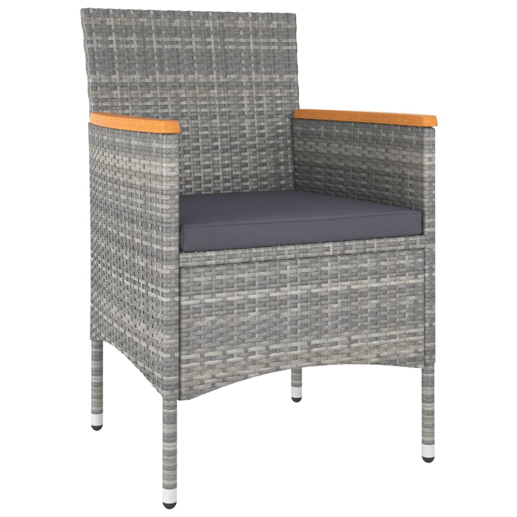 Set mobilier grădină, 5 piese, gri, poliratan/sticlă tratată GartenMobel Dekor