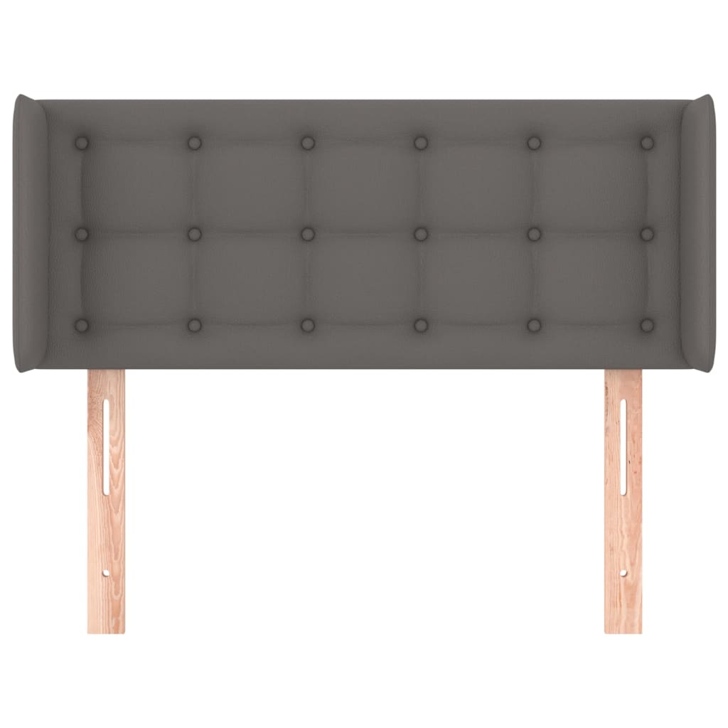 Tăblie de pat cu aripioare gri 83x16x78/88 cm piele ecologică GartenMobel Dekor