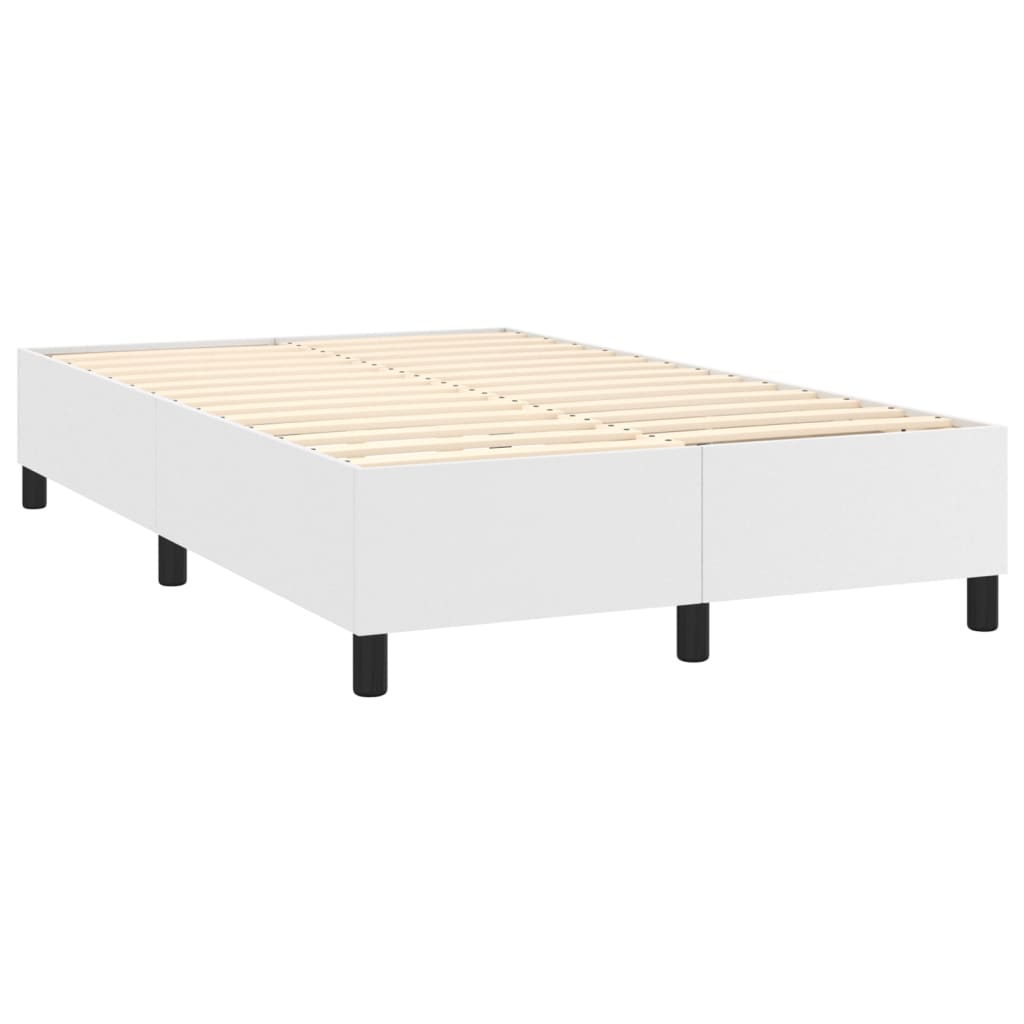 Pat box spring cu saltea, alb, 120x200 cm, piele ecologică GartenMobel Dekor