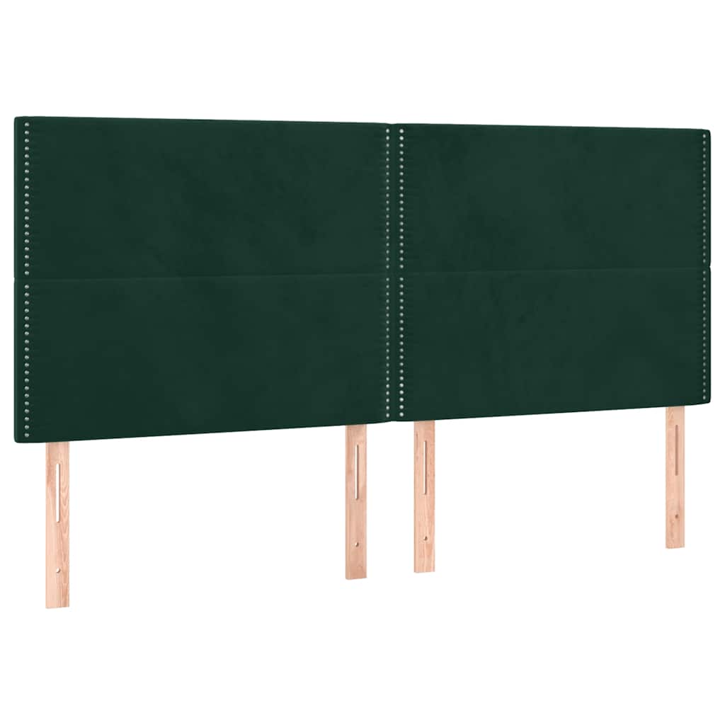 Pat box spring cu saltea, verde închis, 200x200 cm, catifea GartenMobel Dekor