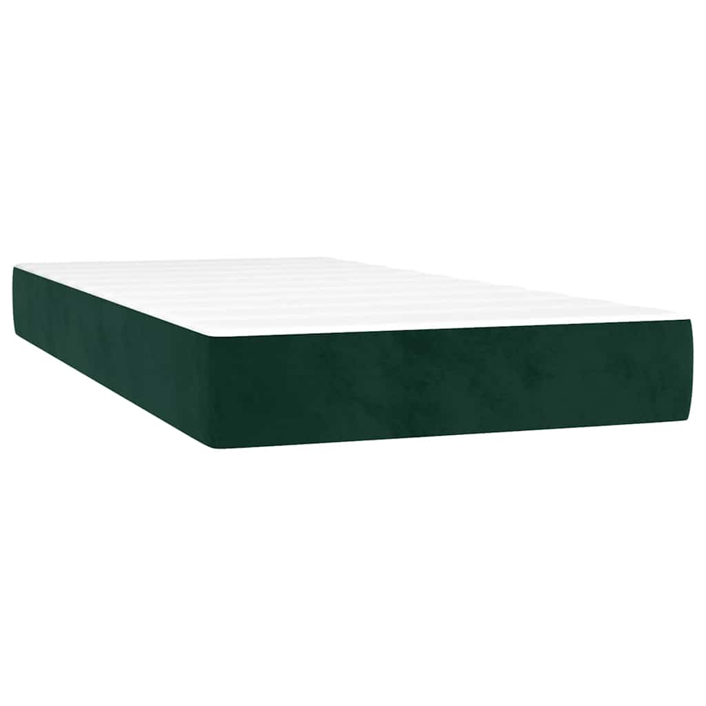 Pat box spring cu saltea, verde închis, 200x200 cm, catifea GartenMobel Dekor