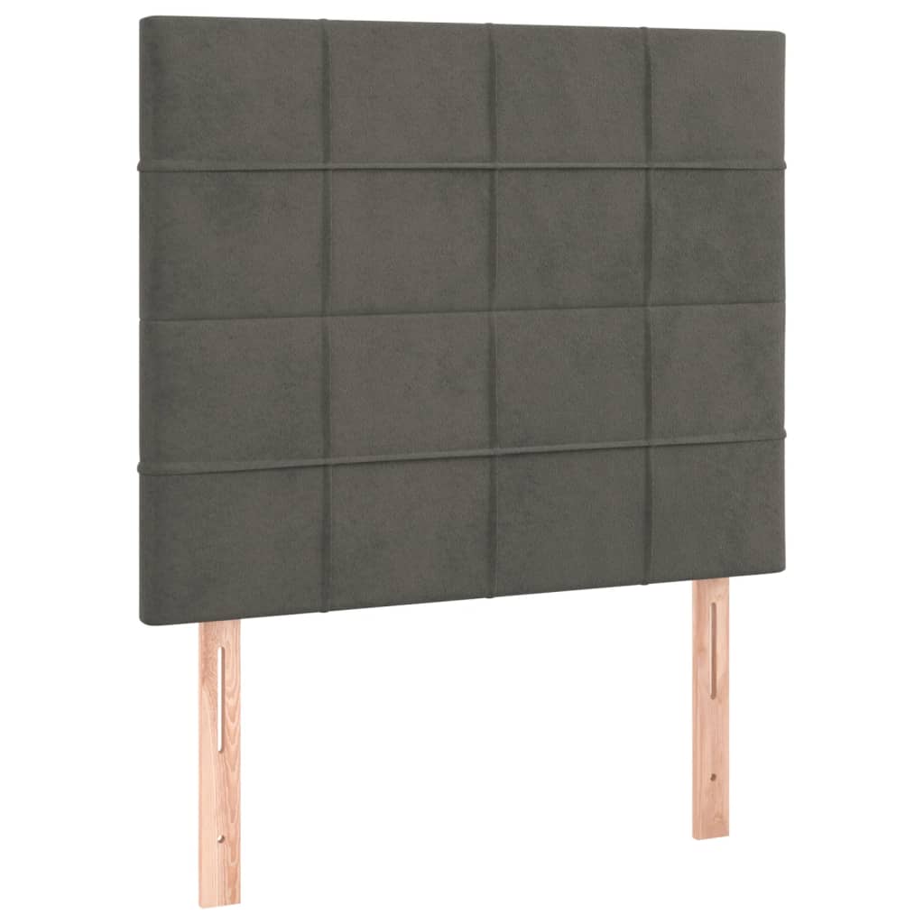 Pat box spring cu saltea, gri închis, 80x200 cm, catifea GartenMobel Dekor