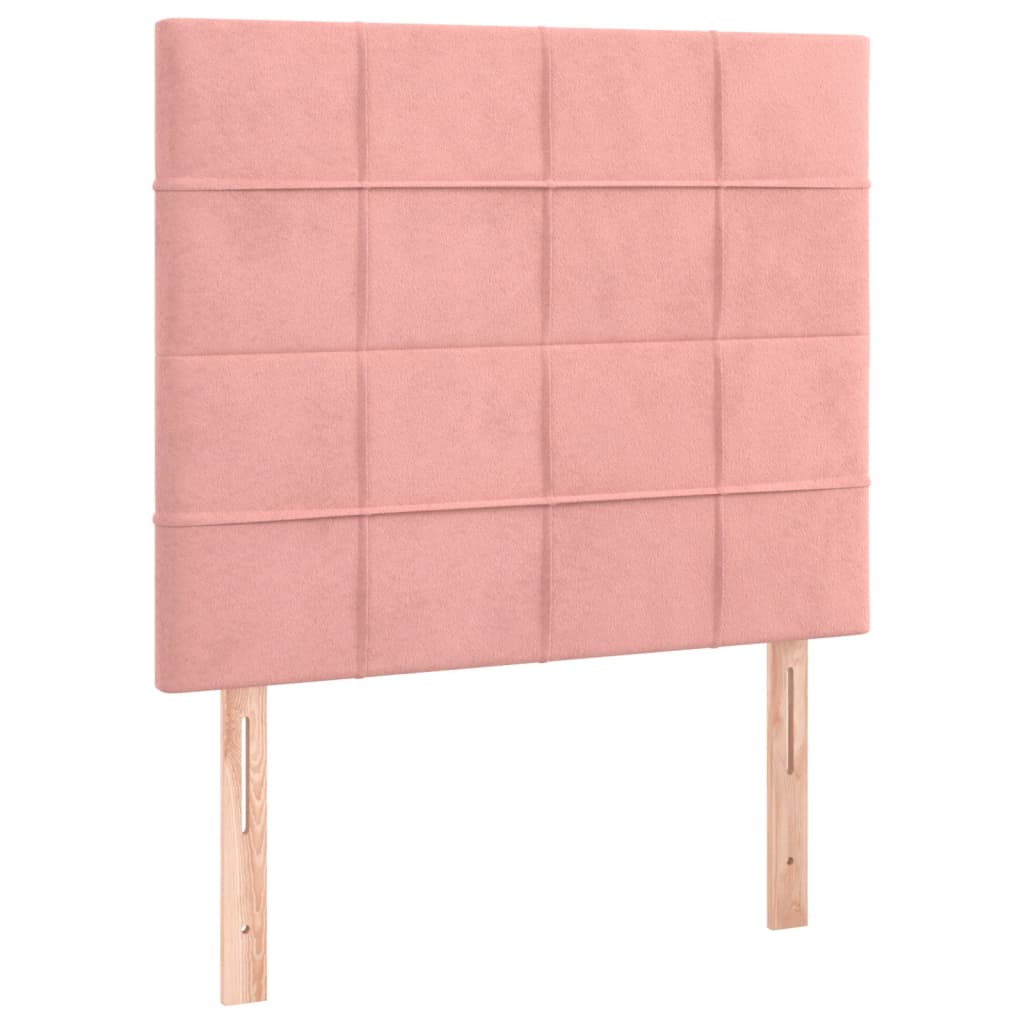 Pat box spring cu saltea, roz, 80x200 cm, catifea GartenMobel Dekor