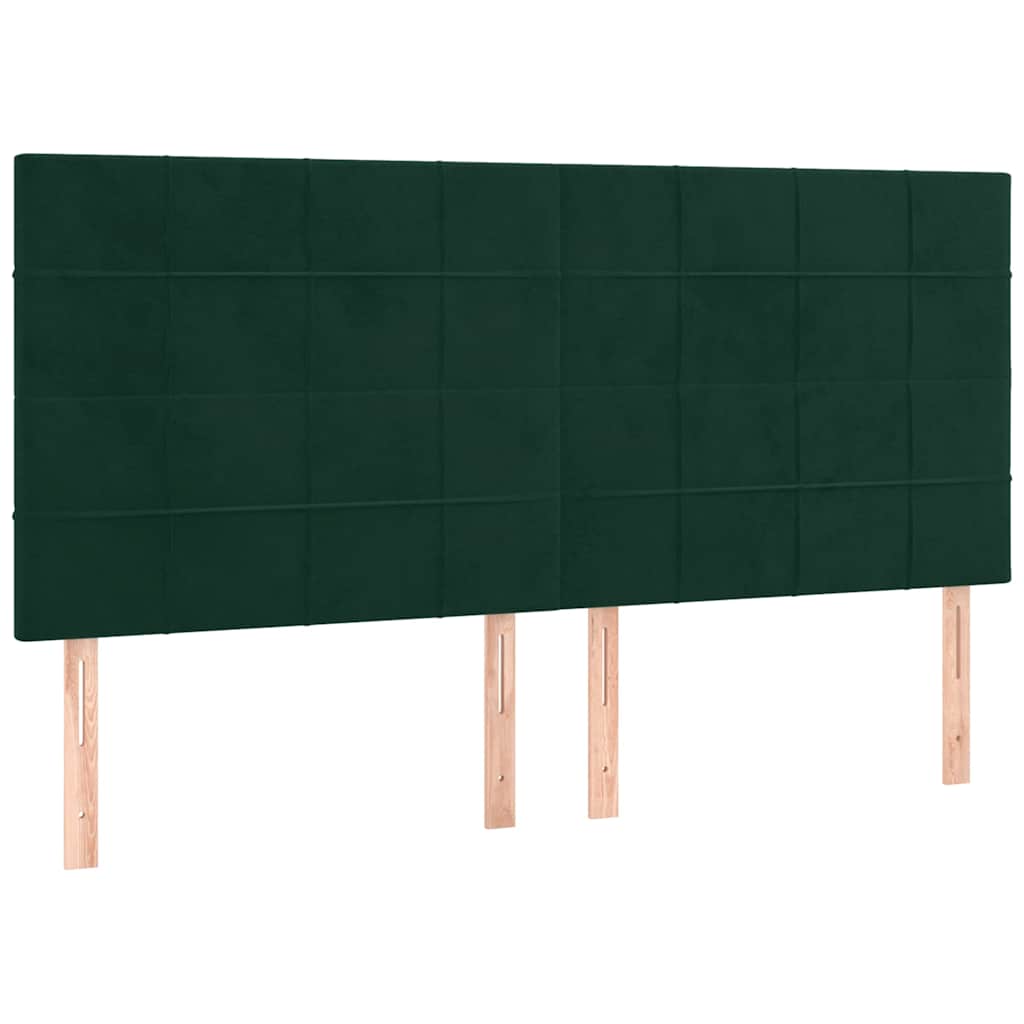Pat box spring cu saltea, verde închis, 160x200 cm, catifea GartenMobel Dekor