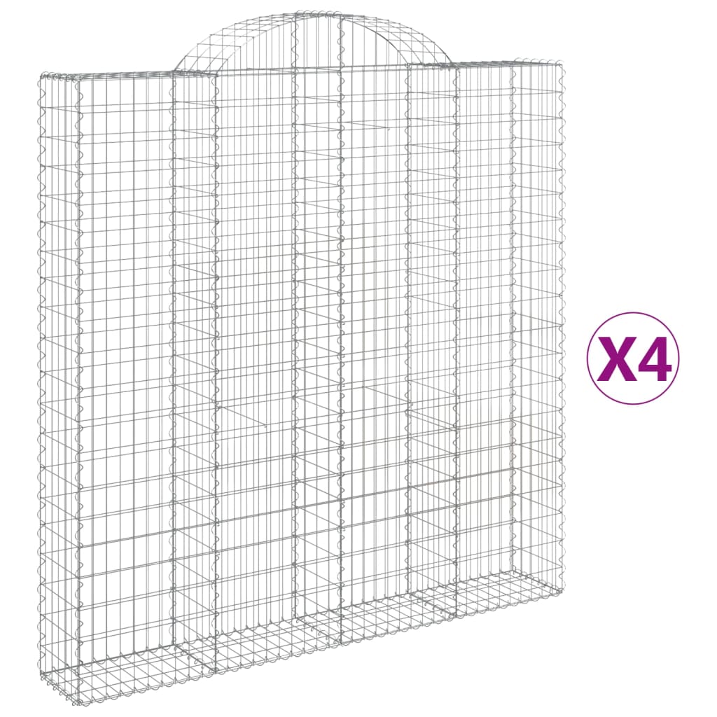 Coșuri gabion arcuite 4 buc. 200x30x200/220 cm fier galvanizat GartenMobel Dekor