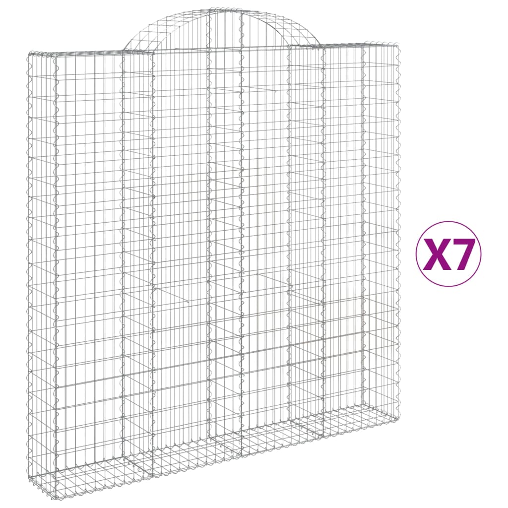 Coșuri gabion arcuite 7 buc. 200x30x200/220 cm fier galvanizat GartenMobel Dekor