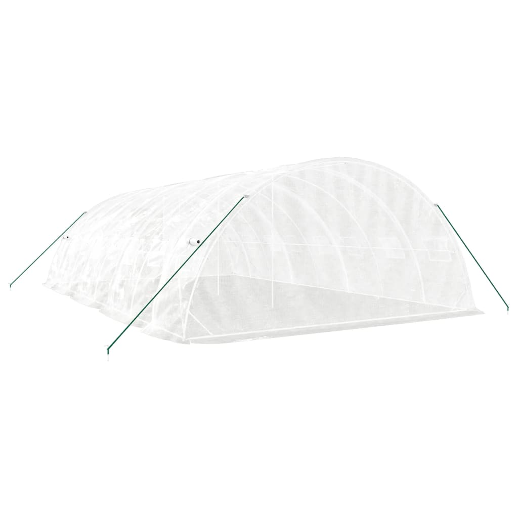 Seră cu cadru din oțel, alb, 40 m², 8x5x2,3 m GartenMobel Dekor