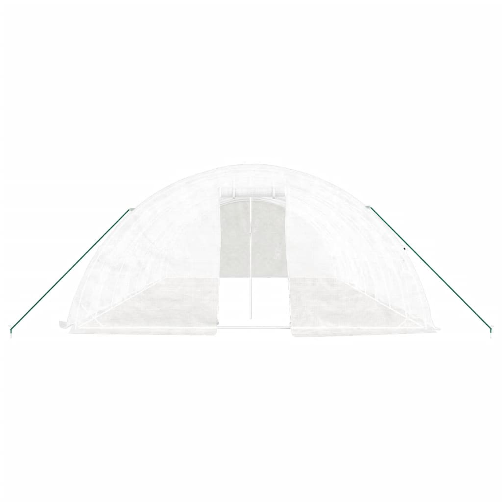 Seră cu cadru din oțel, alb, 40 m², 8x5x2,3 m GartenMobel Dekor