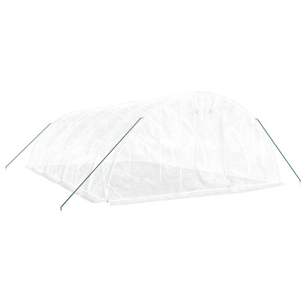 Seră cu cadru din oțel, alb, 40 m², 8x5x2,3 m GartenMobel Dekor