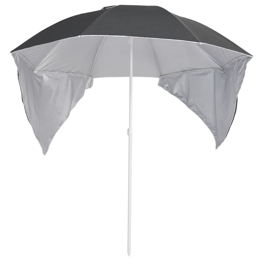 Umbrelă de soare de plajă cu pereți laterali, antracit, 215 cm GartenMobel Dekor