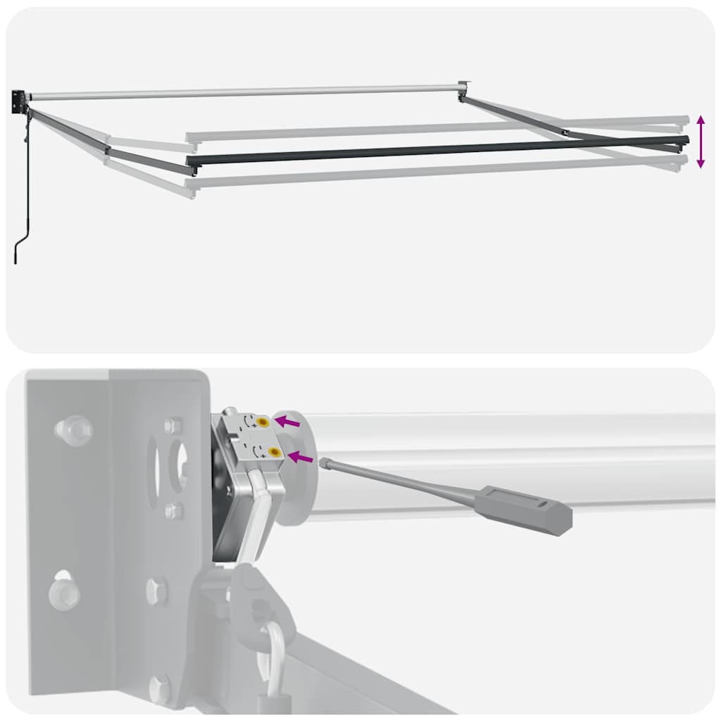 Copertină retractabilă antracit/alb, 4,5x3 m, textil/aluminiu GartenMobel Dekor