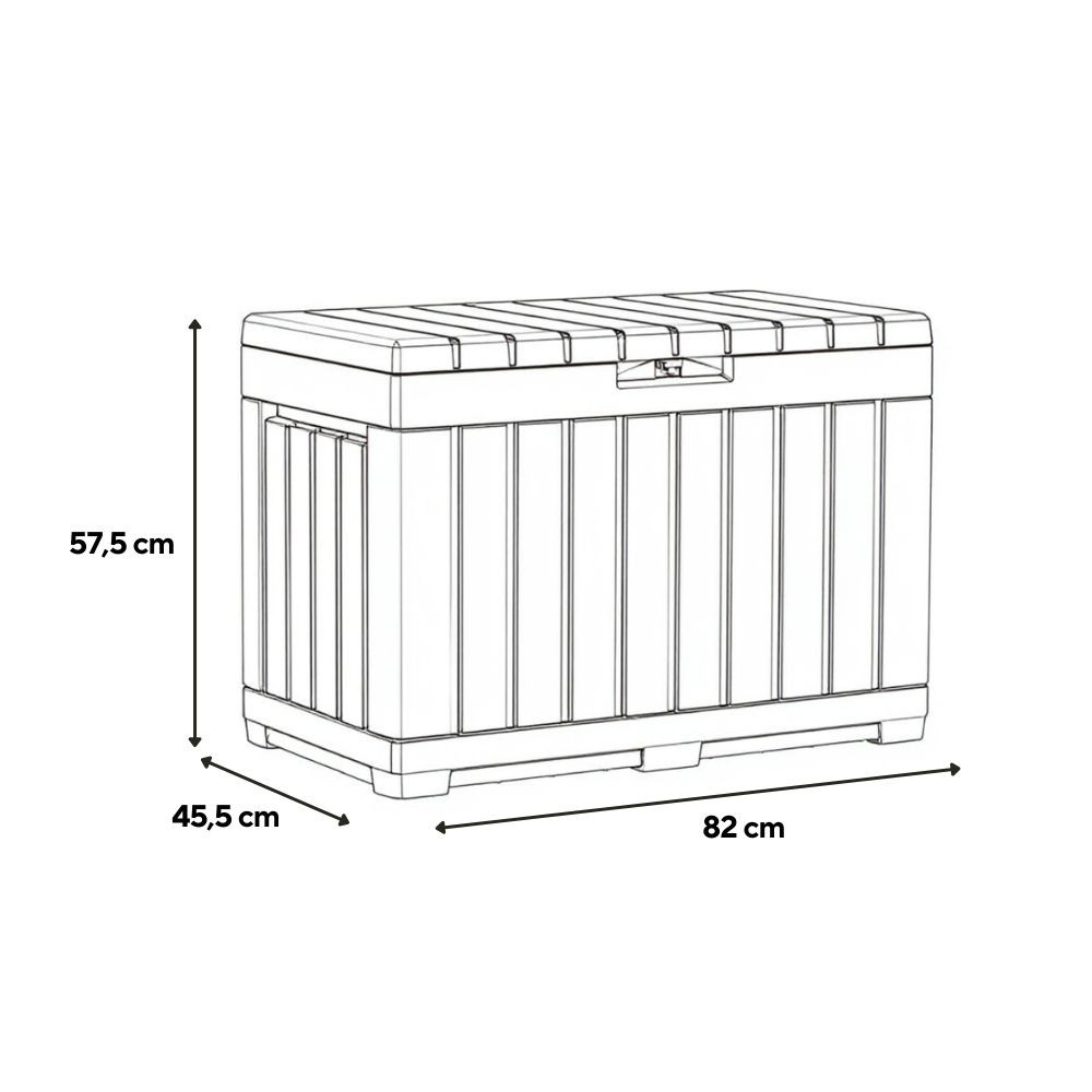 Cutie depozitare de grădină Curver Kentwood 190L din plastic, decor nuc