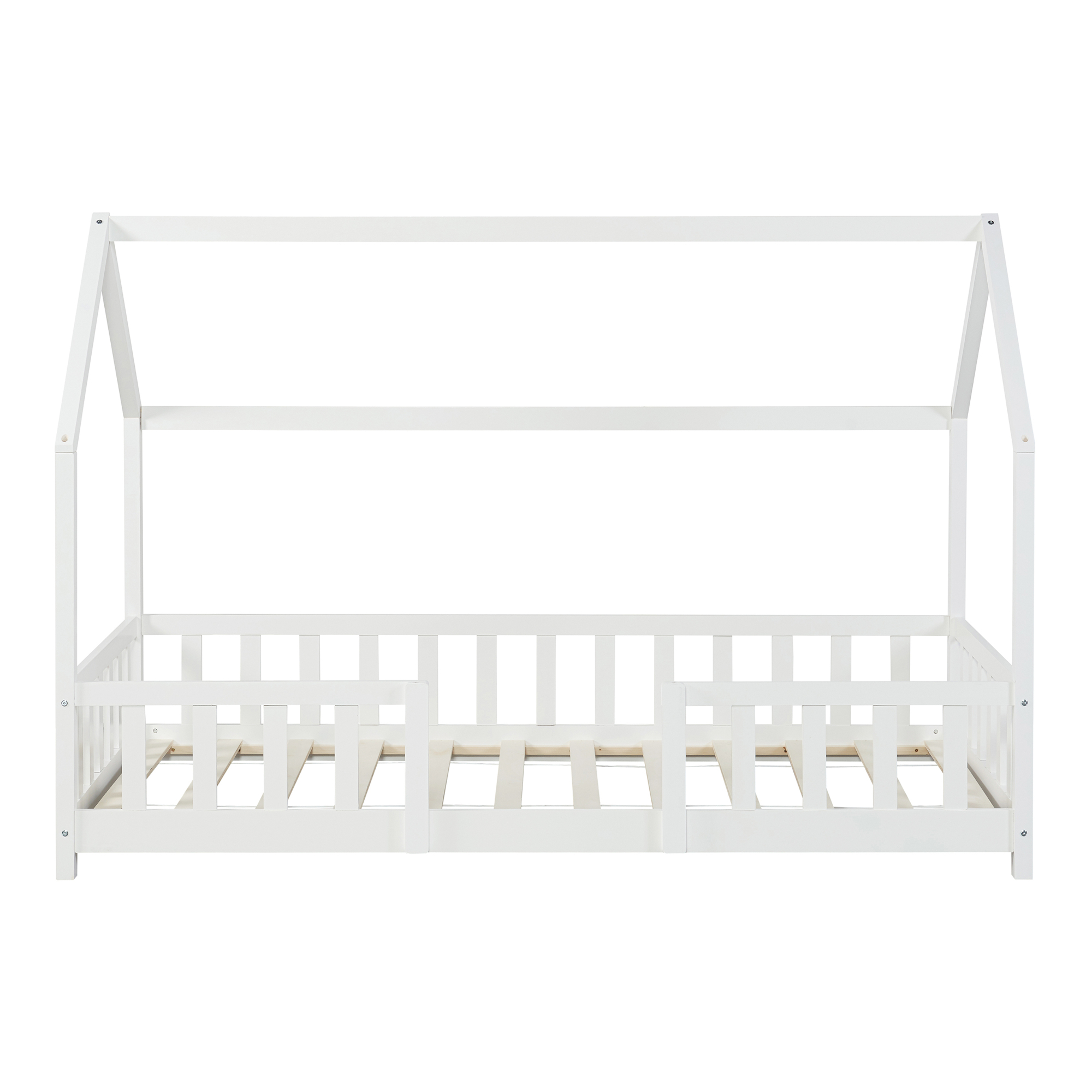 Pat copii tip căsuță Sisimiut cu saltea 90x200 cm, alb