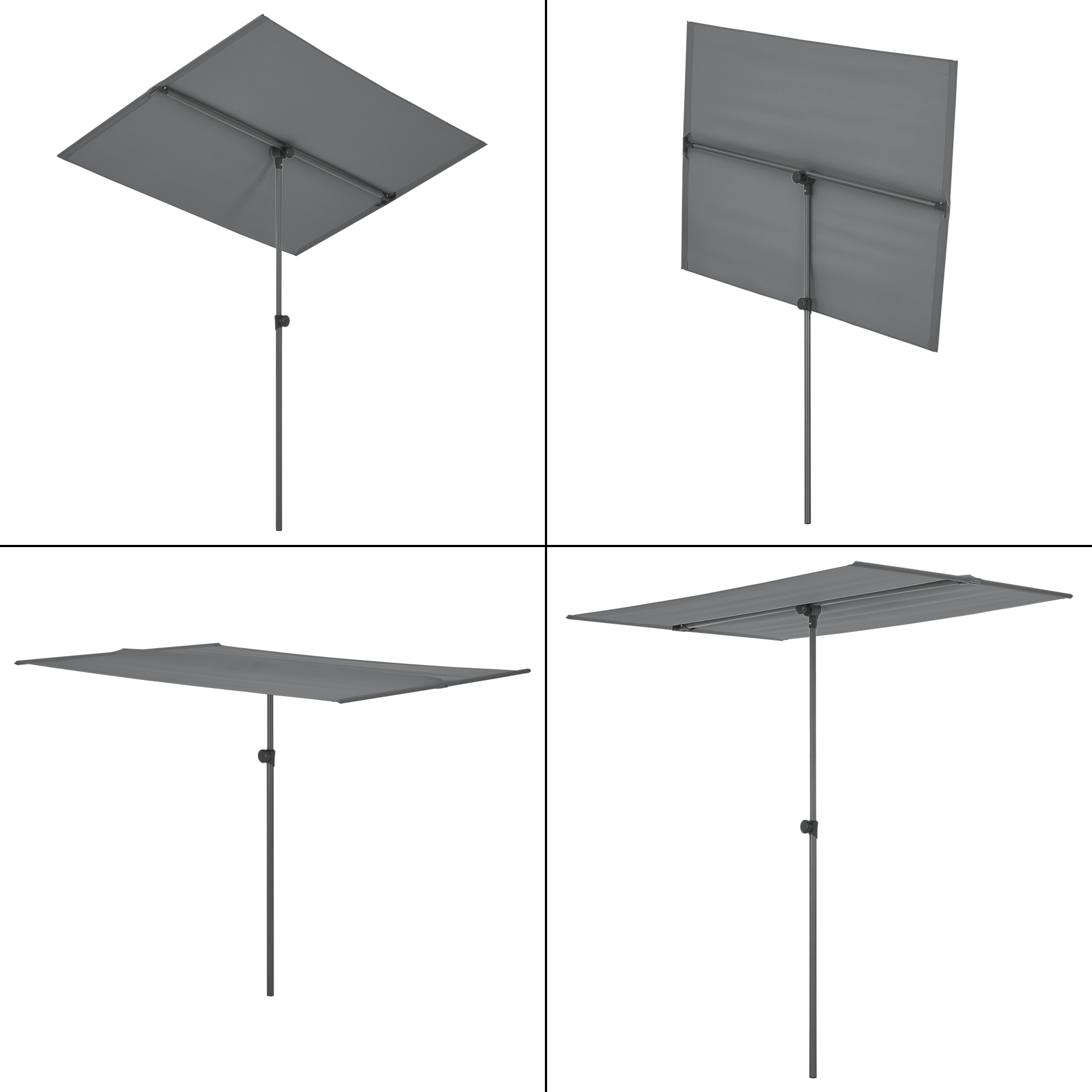 Umbrelă balcon și terasă Carsoli 180x130 cm gri, rotire 360°