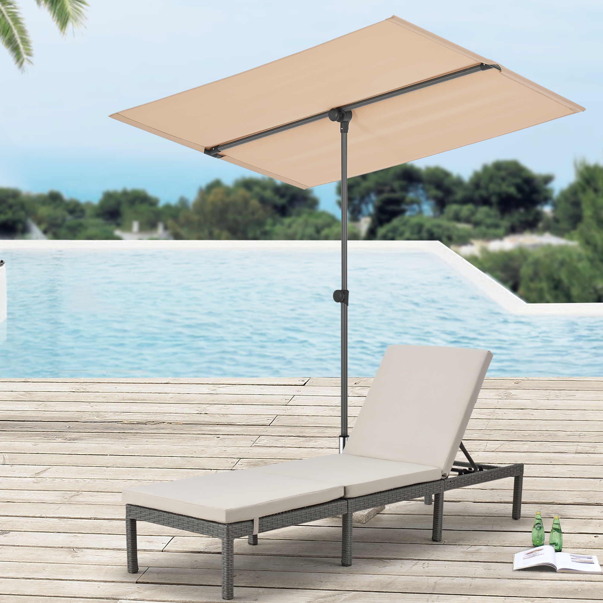 Umbrelă de balcon rotativă 360° Carsoli 180x130 cm, bej, UV 50+