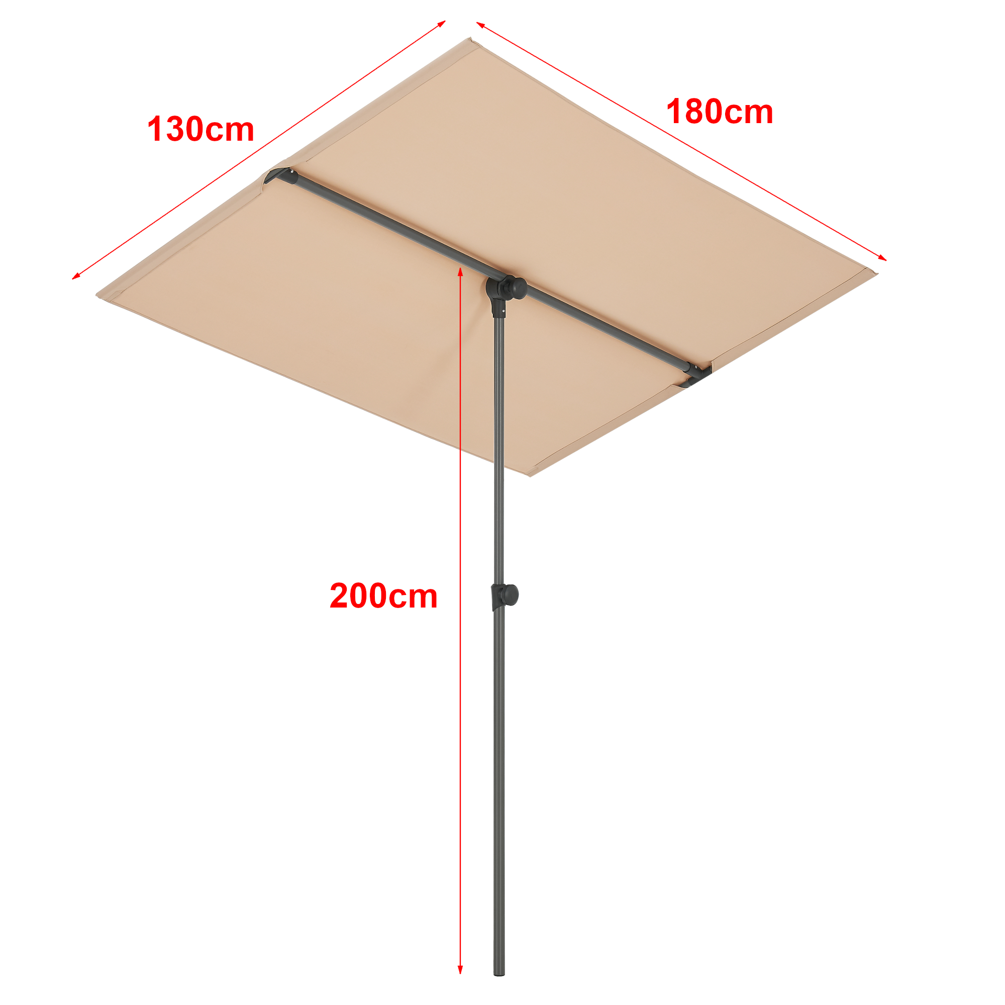 Umbrelă de balcon rotativă 360° Carsoli 180x130 cm, bej, UV 50+