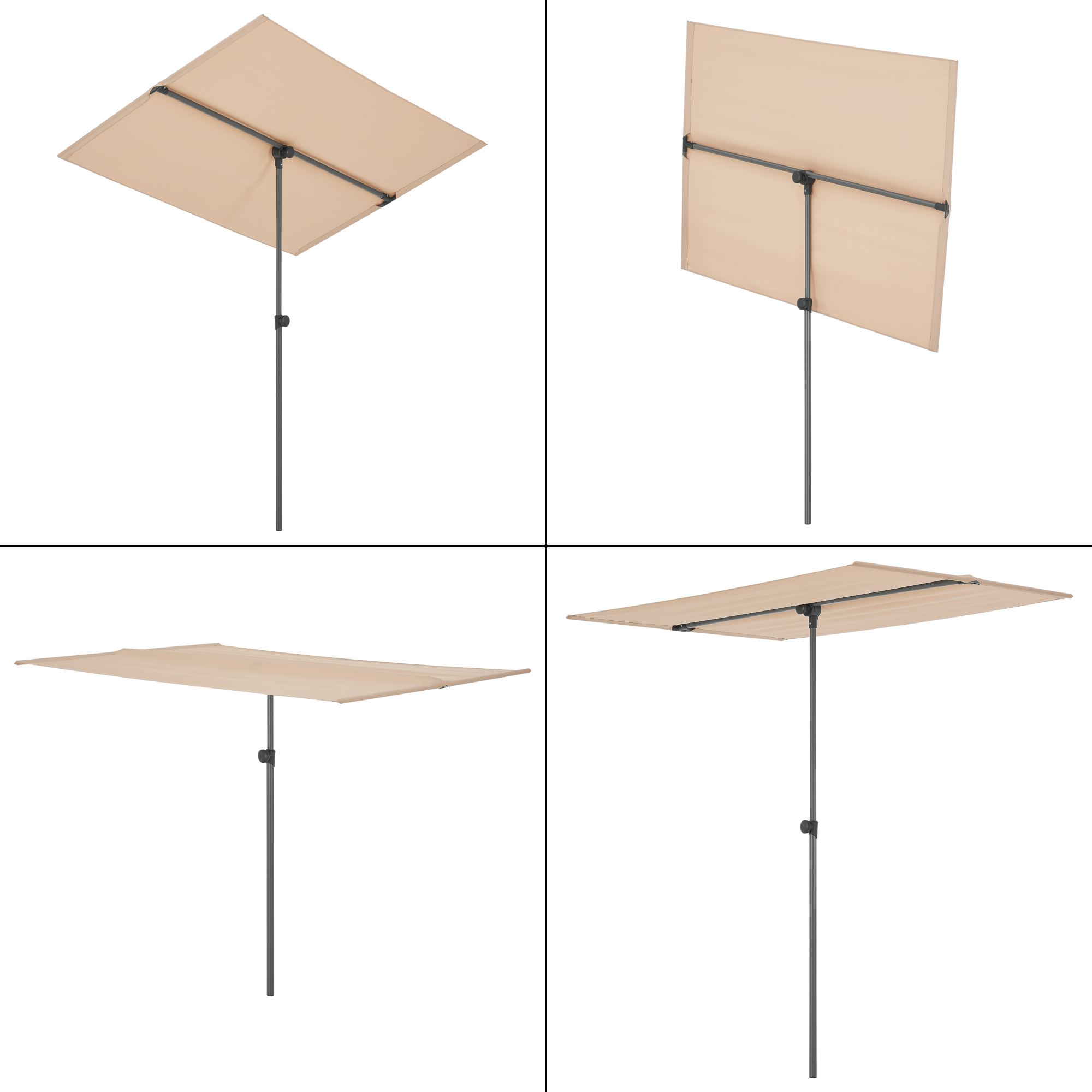 Umbrelă de balcon rotativă 360° Carsoli 180x130 cm, bej, UV 50+
