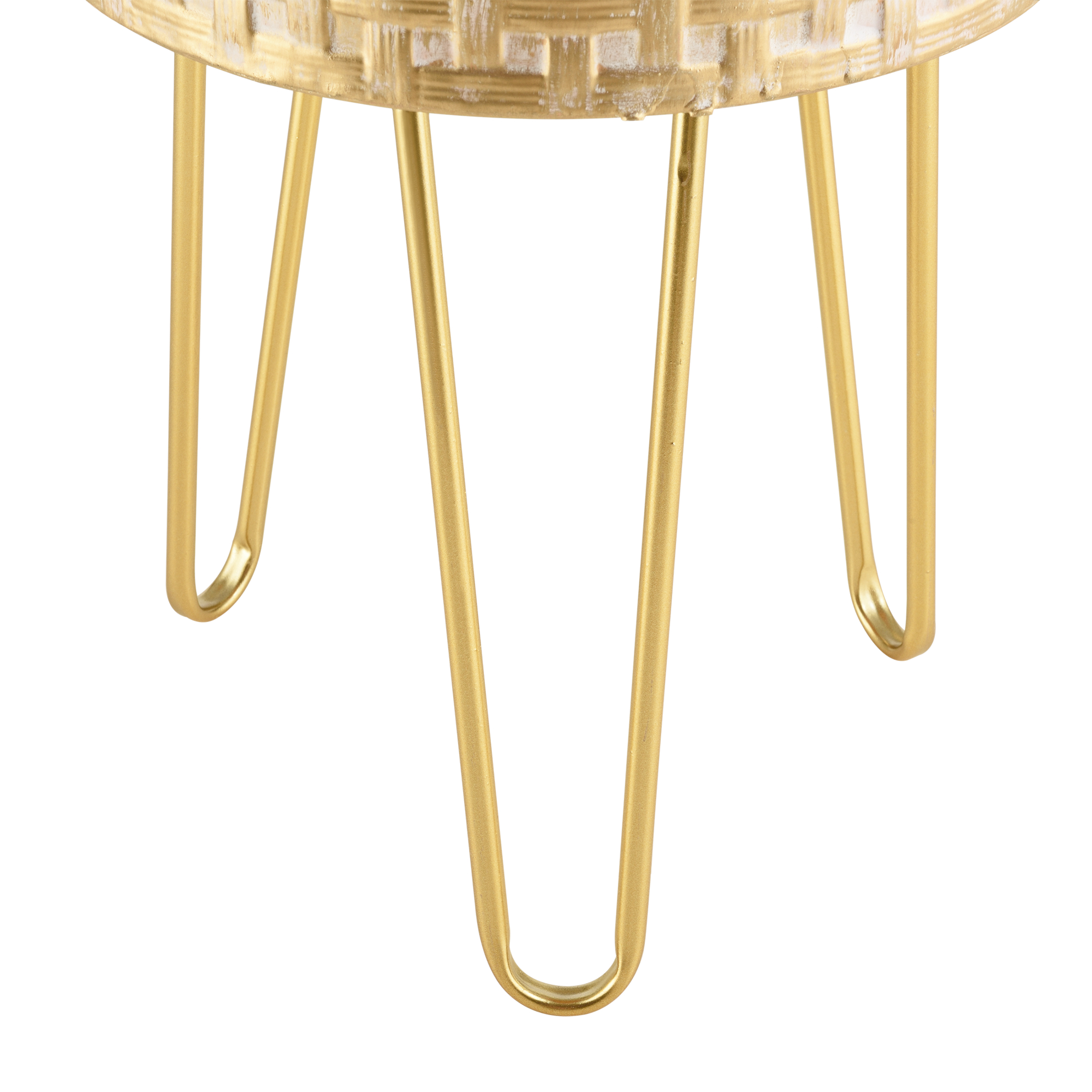 Set 3 suporturi pentru flori Kalmthout din metal auriu, en.casa