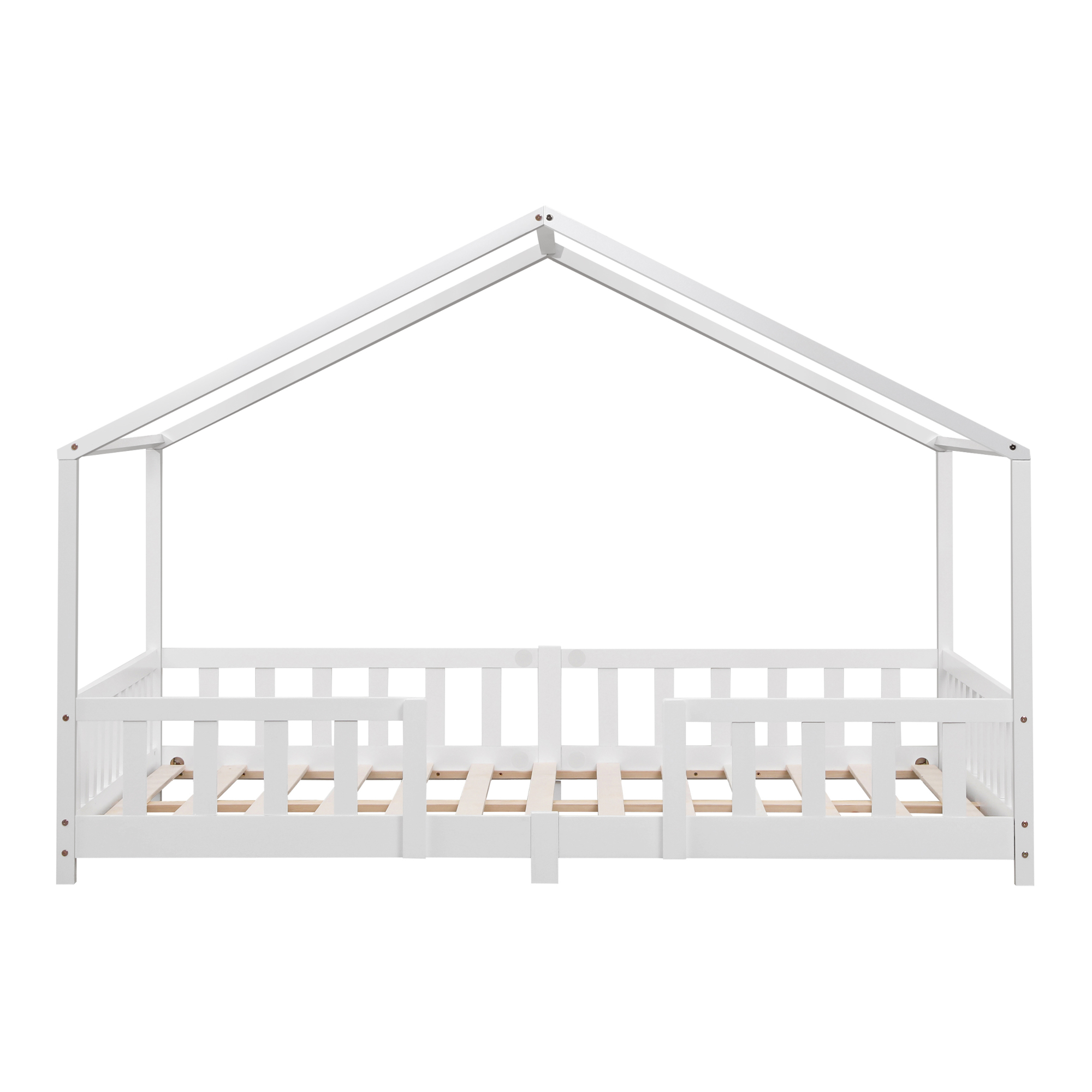 Pat copii tip căsuță Treviolo 120x200 cm alb, din lemn