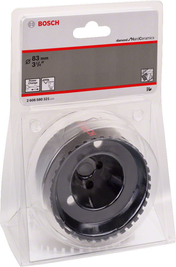 Carotă diamantată Bosch 83 mm pentru ceramică dură, tăiere rapidă și precisă