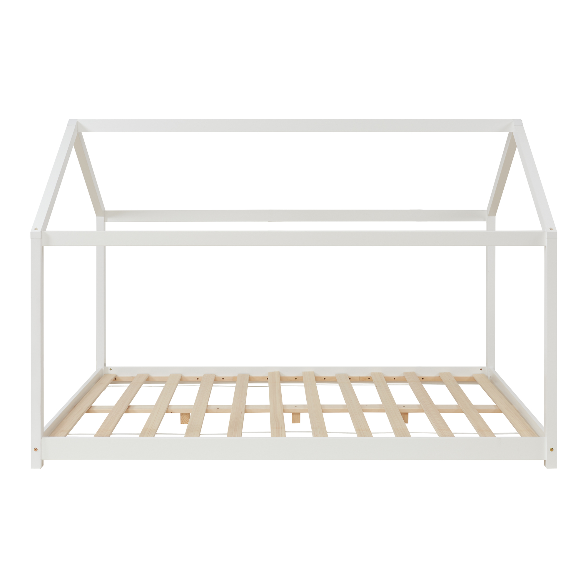 Pat copii tip căsuță Cerro 120x200 cm, alb, din lemn