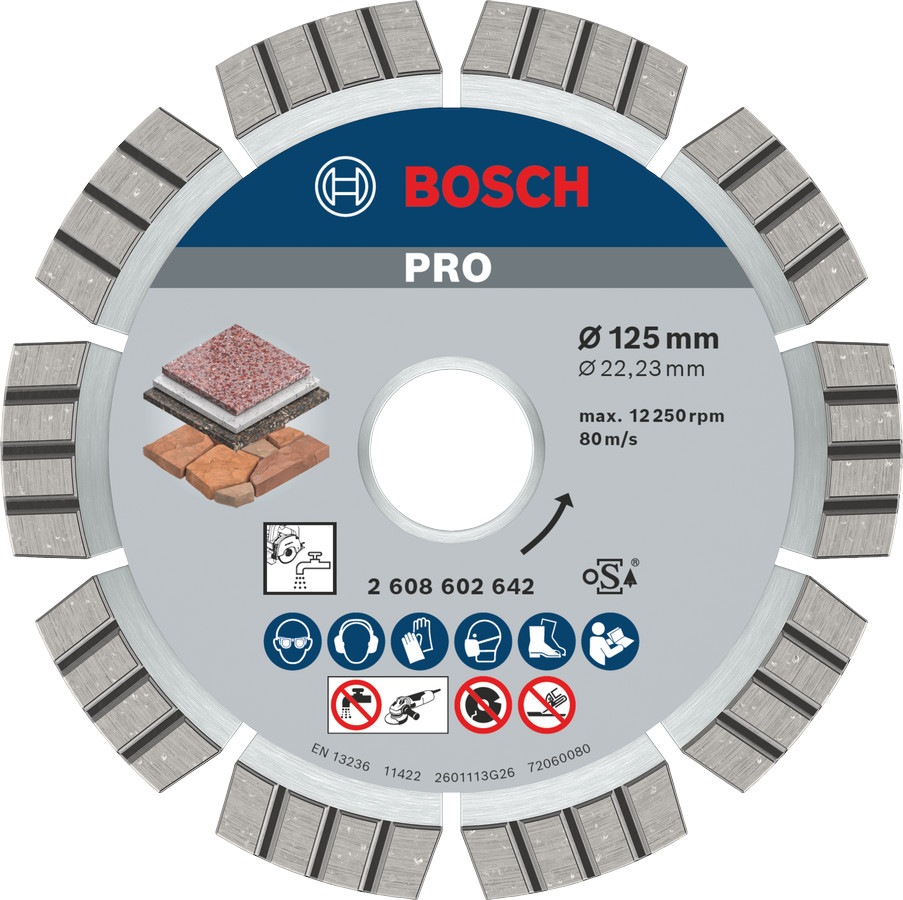 Disc diamantat Bosch Best for Stone 125 mm pentru piatra si materiale dure