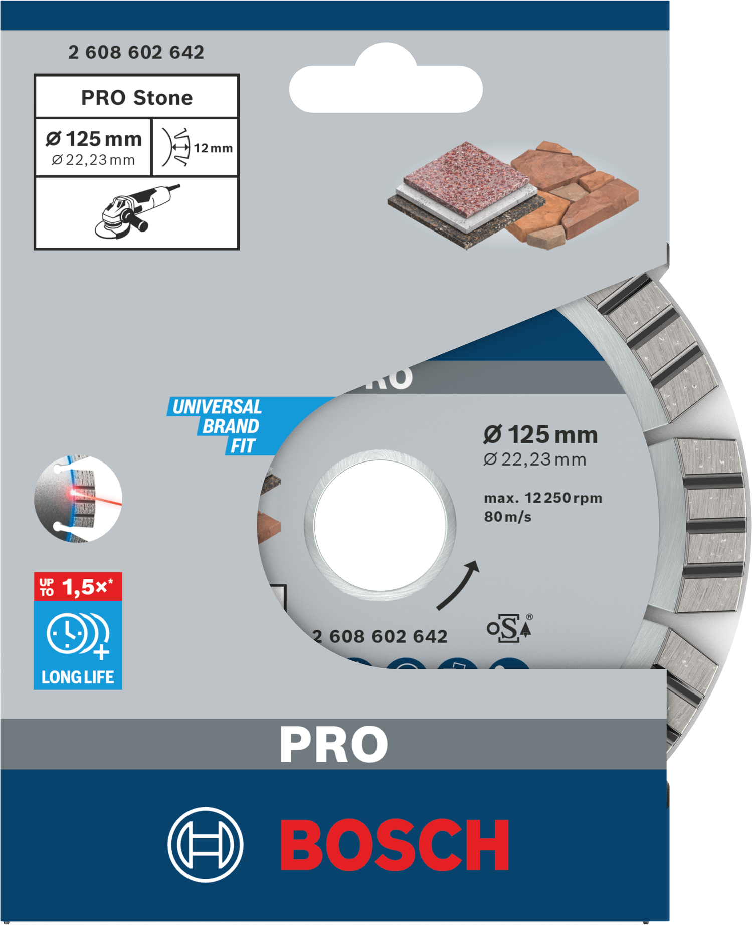 Disc diamantat Bosch Best for Stone 125 mm pentru piatra si materiale dure