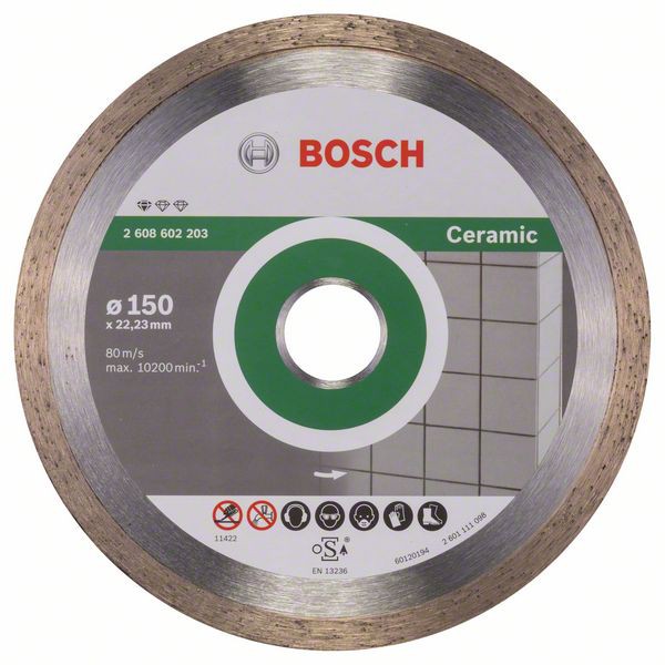 Disc diamantat Bosch Standard for Ceramic 150 mm, alezaj 22,23 mm