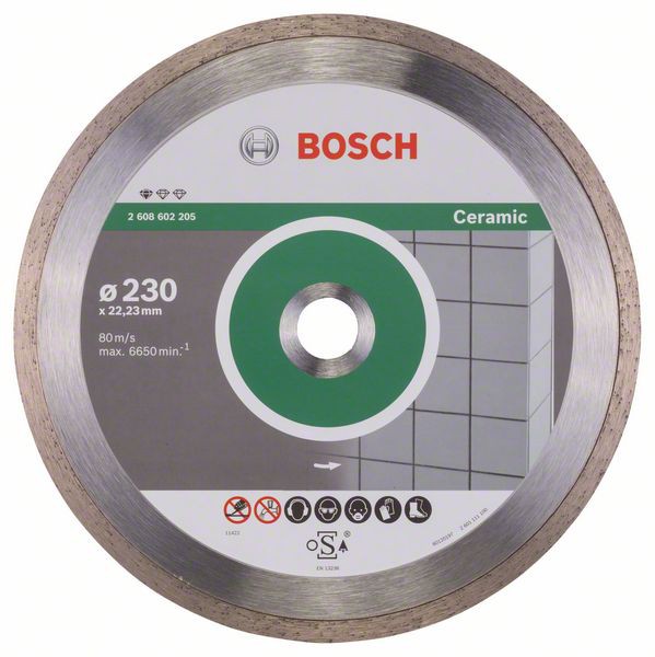 Disc diamantat Bosch Standard pentru ceramică 230 x 22,23 x 1,6 x 7 mm