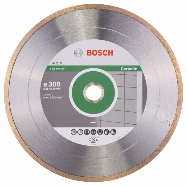 Disc diamantat Bosch Standard pentru taierea ceramicii, 300 x 30/25,4 mm