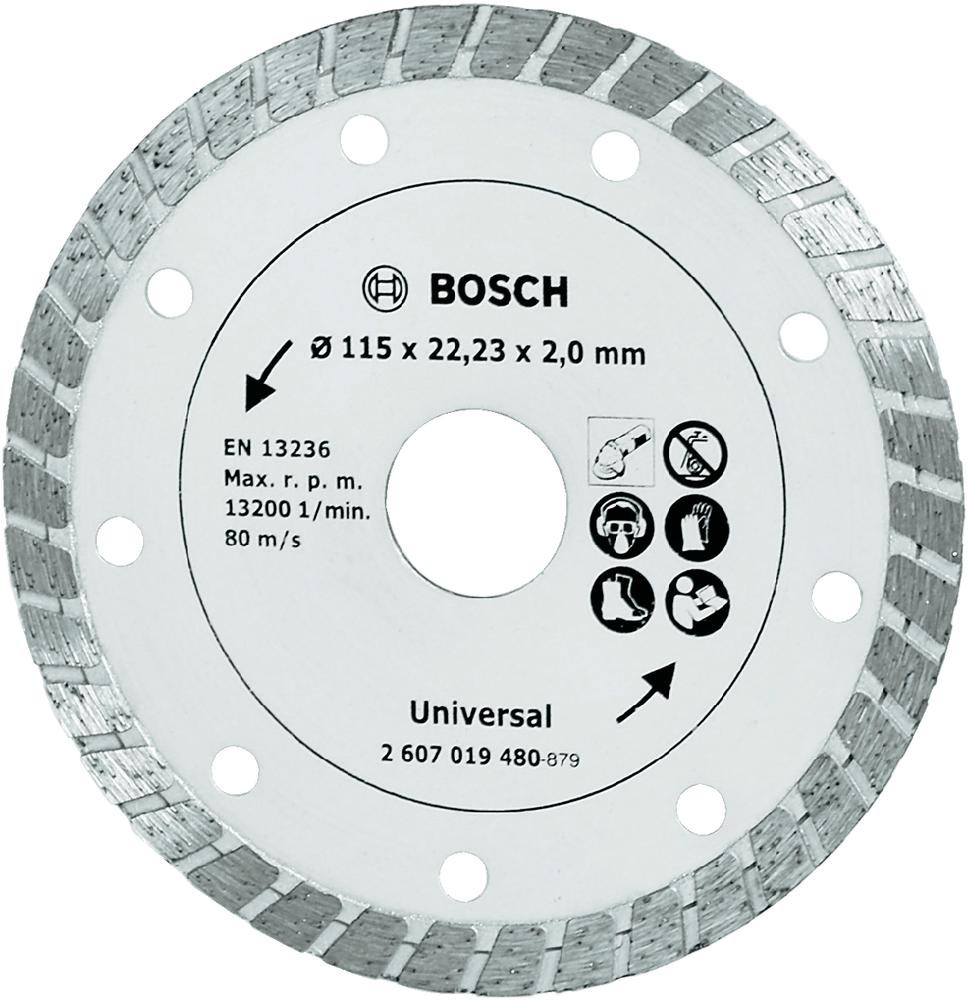Disc diamantat turbo Bosch 115 mm pentru beton, caramida si piatra