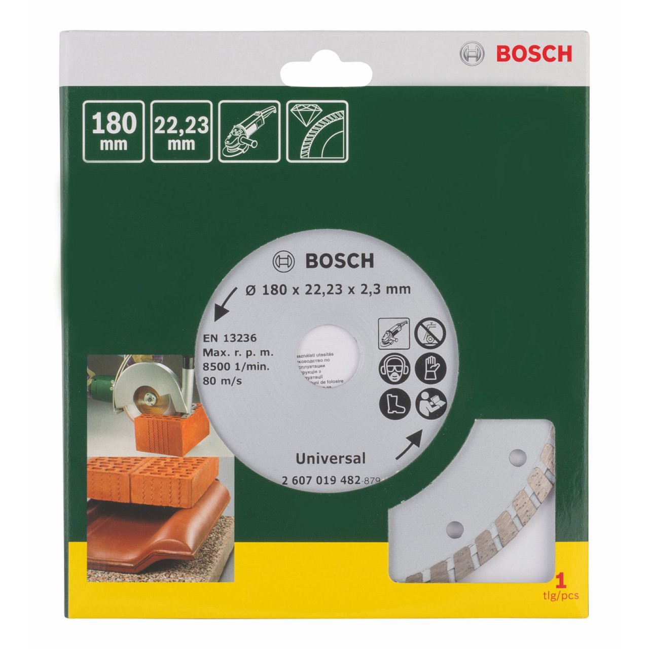 Disc diamantat turbo Bosch 180 mm pentru beton, cărămidă și piatră