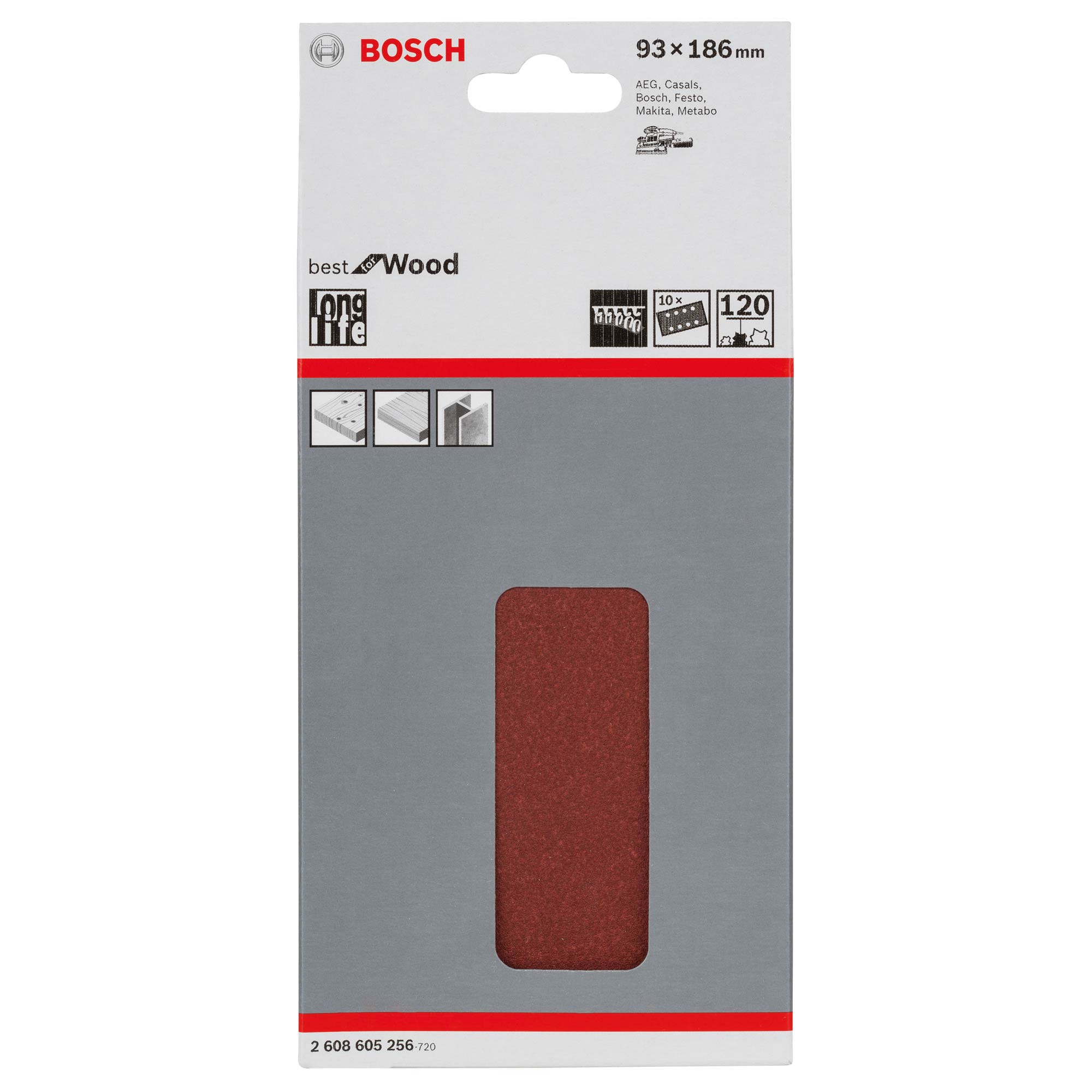 Set 10 foi abrazive Bosch C430 80x133 mm, granulație 60 pentru lemn