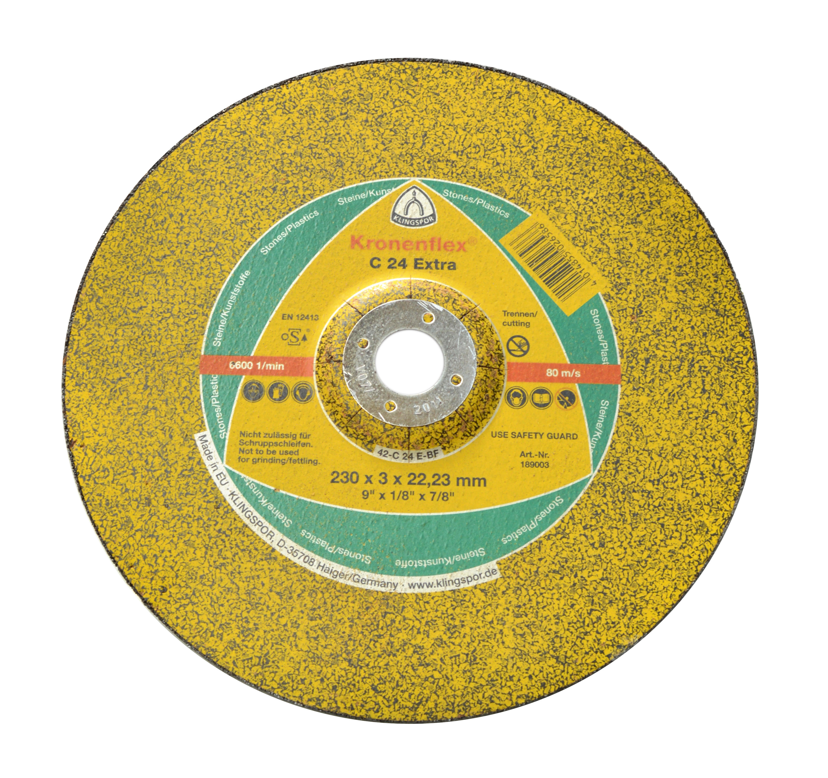 Disc de debitare pentru piatra si beton Klingspor C24 Extra 230x22,23x3 mm