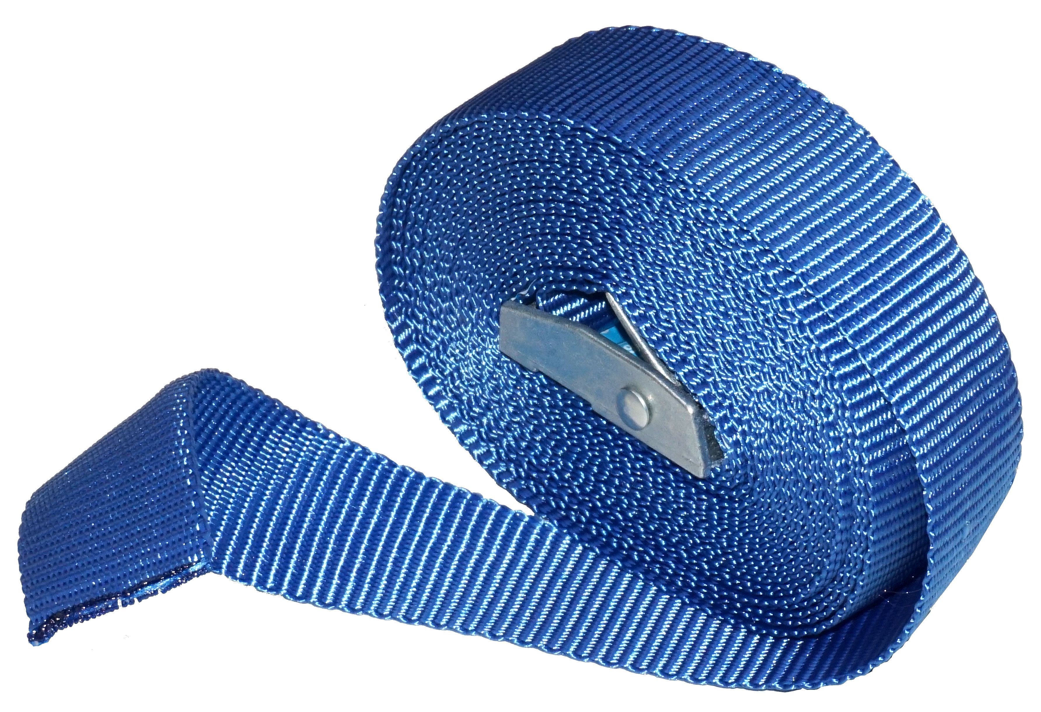 Chingă cu clichet fără cârlige 25 mm, 5 m, albastră pentru fixare