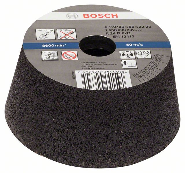 Piatra oala Bosch 110 mm, granulație 24, pentru șlefuire metal