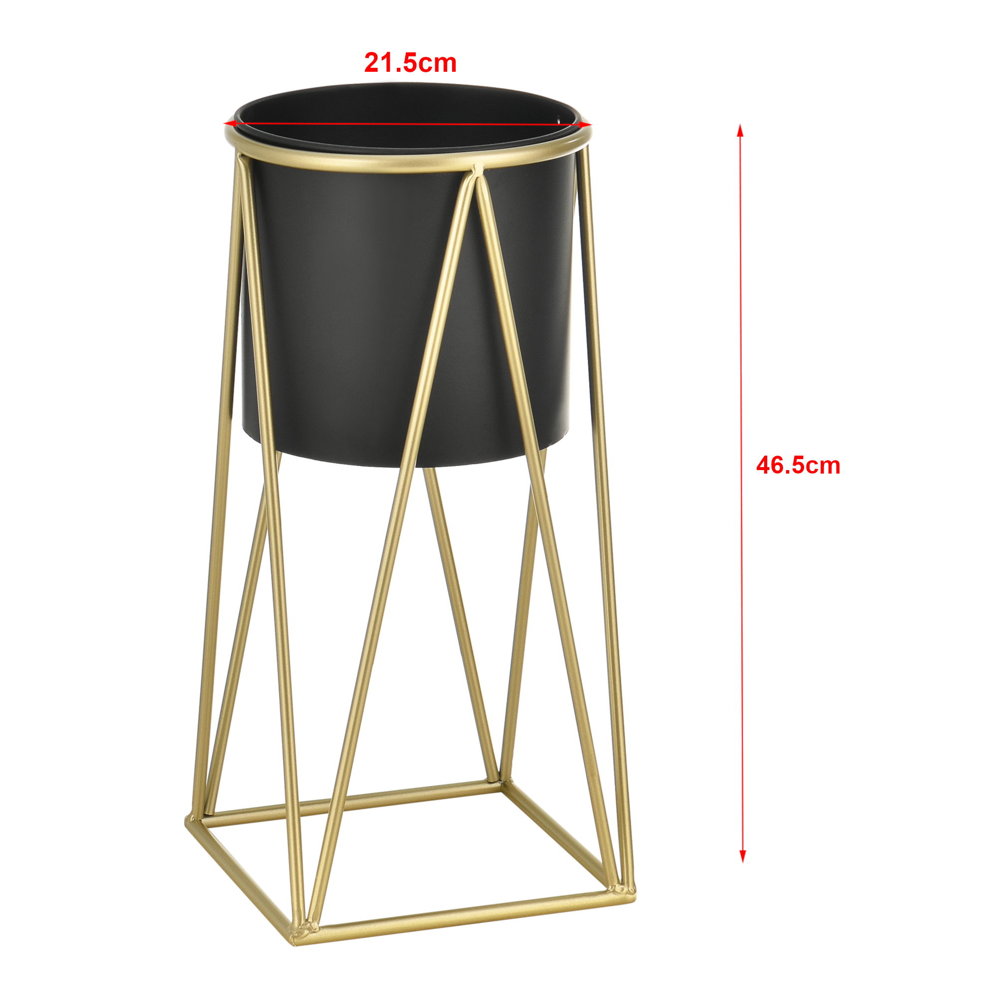 Set 2 suporturi pentru flori Lennik din metal, negru și auriu