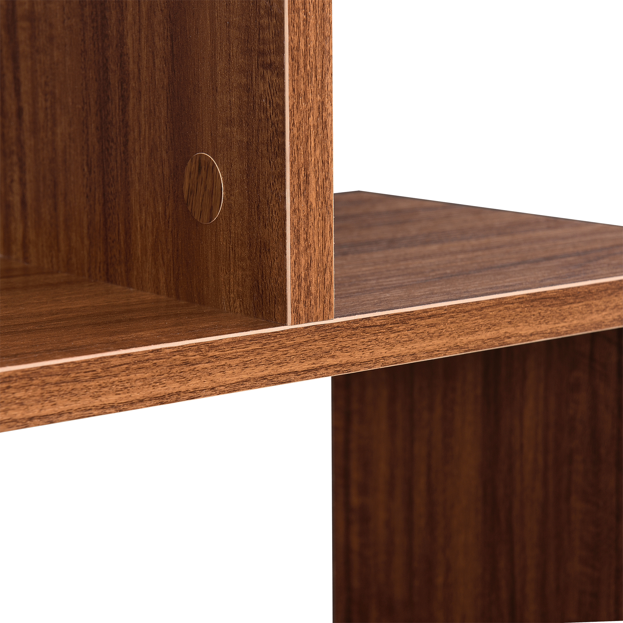 Bibliotecă Brattahlid cu 4 compartimente și 4 polițe, finisaj nuc