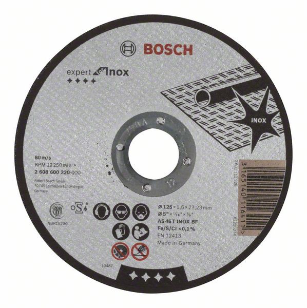 Disc de tăiere Bosch pentru inox 125 x 1,6 mm, Expert for Inox