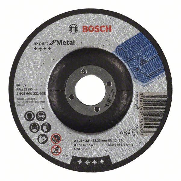 Disc de tăiere metal Bosch Expert 125 x 2,5 mm pentru polizor unghiular