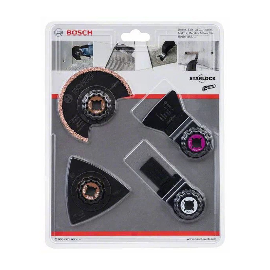 Set Bosch 4 accesorii Starlock pentru plăci ceramice și renovări